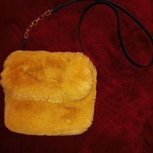 Faux Fur Chain Crossbody Purse